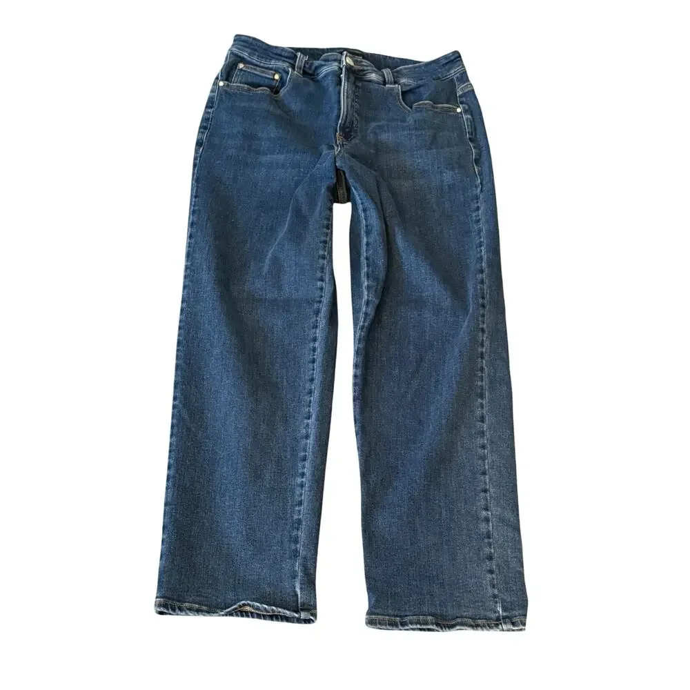 Universal Standard Jeans Womens Size 12 High Rise Straight Leg Blue Denim 31" - Picture 1 of 9